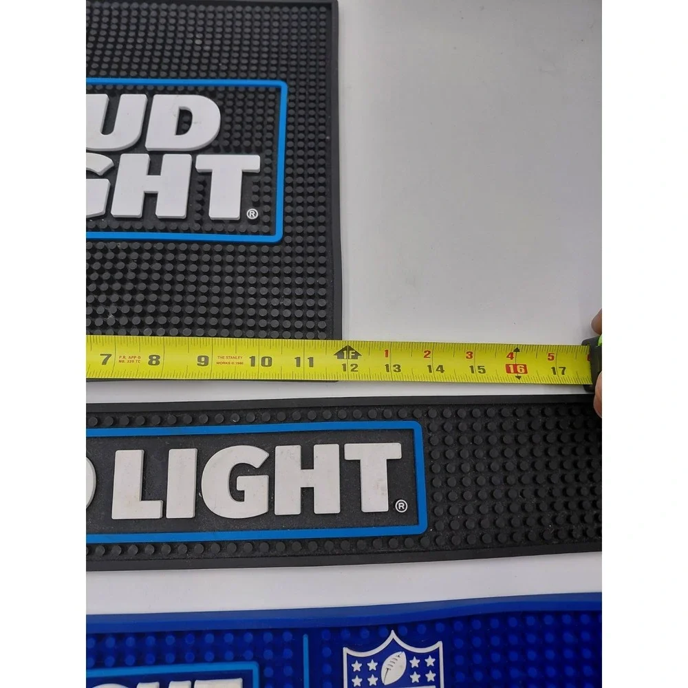 Lot of 3 Bud Light Beer Rubber Bar Spill Mats NFL